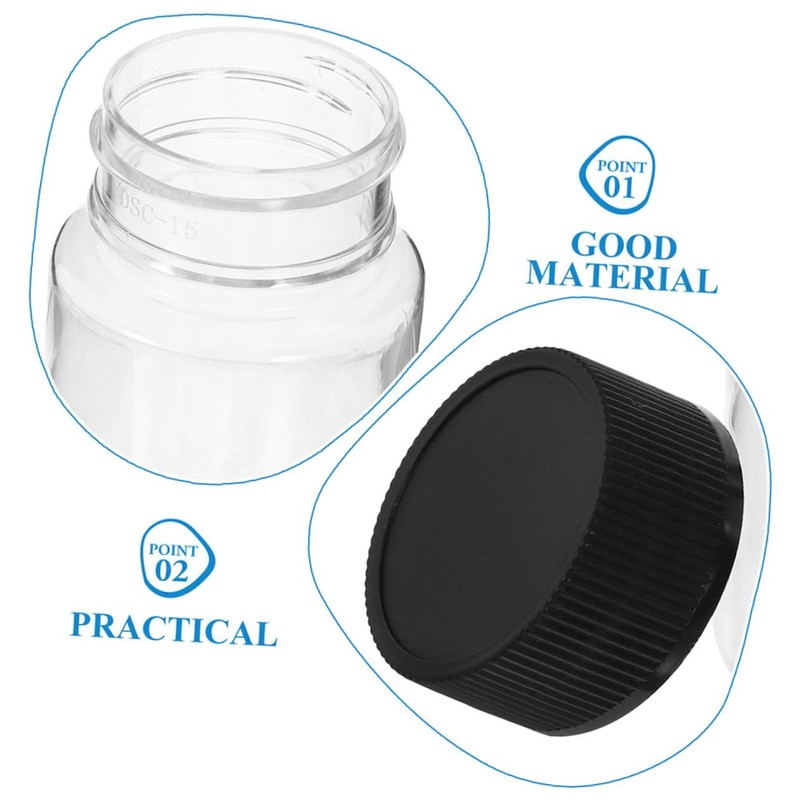 FUNOMOCYA 12Pcs Wide Mouth Plastic Sample Bottles Secure Cap Storage
