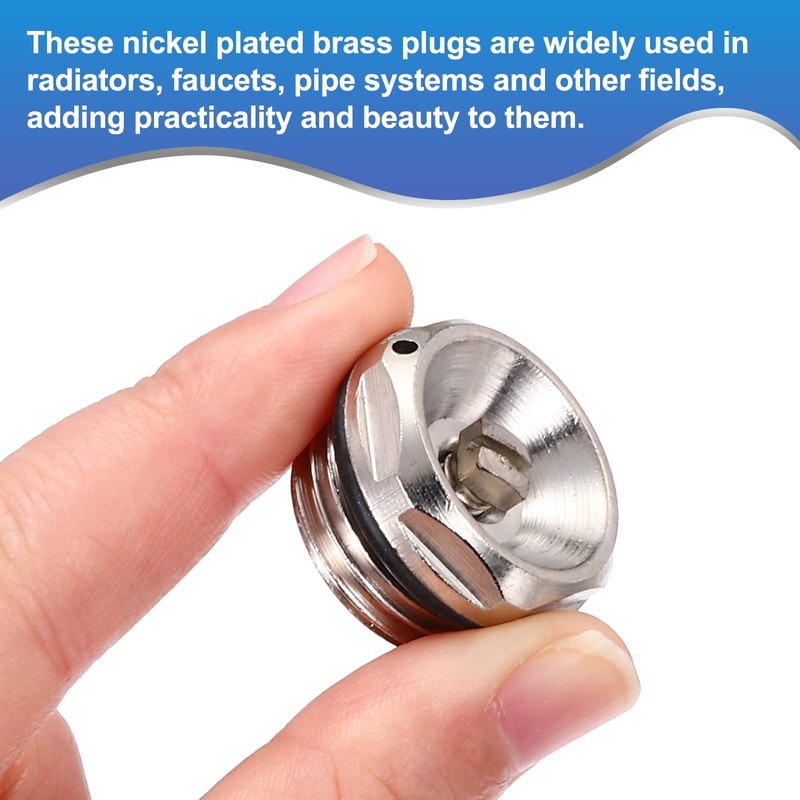 PATIKIL 1/2" BSP Male Thread Manual Radiator Air Vent Plugs,