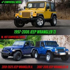 USR 97-06 TJ HOOD LATCHES Metal Constructed Lock Catch – HeavyDuty Hoodlatch Set (2pc) Compatible with 1997-2006 Jeep Wrangler SE/Sahara/Sport/Rubicon (ARMY FLAG EDITION w/INSTALL HARDWARE)