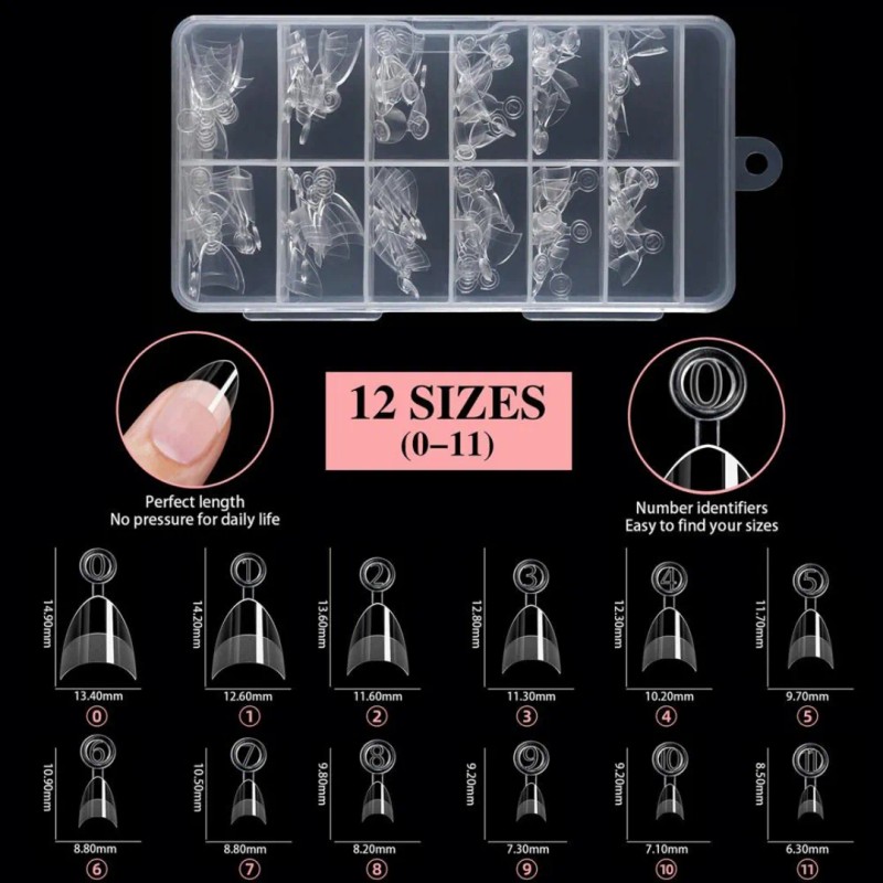 Ultra Soft Gel Tips Puntas De Uñas Extra Cortas 120pzas