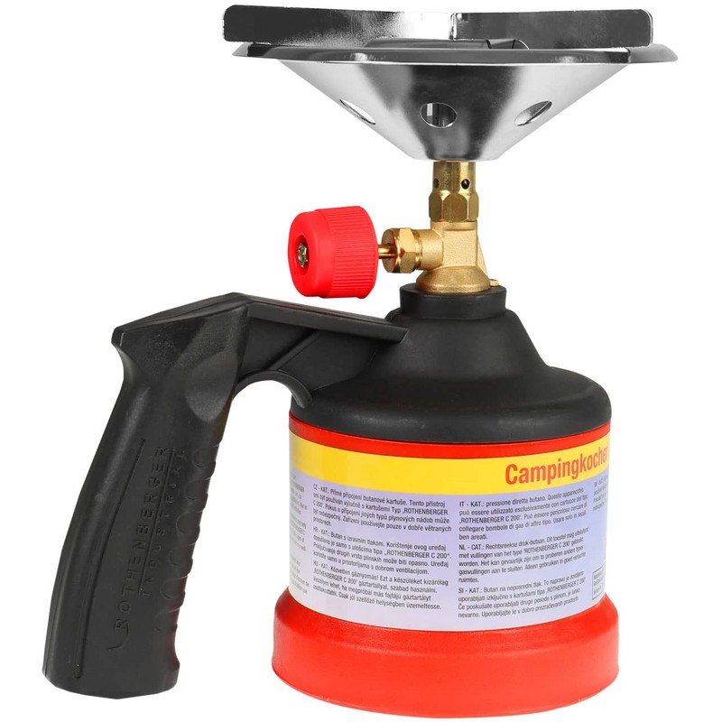 WALTER Camping Stove, Practical Gas Stove 1-Bulb, Flame Continuously Adjustable,