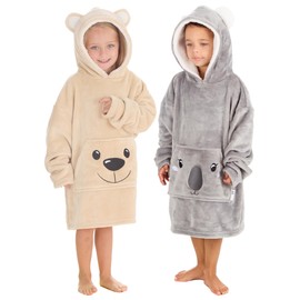 Oversized Hoodie For Kids Snuggle Blanket Wearable Hoodie Oversize Warm Toddler Hoodie Teddy Koala Bear Girl Boy Teddy Age 3-6