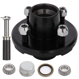 GDSMOTU Wheel Bearing and Hub Assembly Compatible with Boat Trailer Hub Axle Kit 4 on 4 Bolt Circle Wheel Hub Kit 2000lb Axle 4 Bolt Lug Greased Bearings L44649 1-1/16 Idler Hubs, Replace L44649