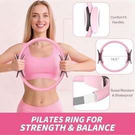 Kit de Pilates Essentials, equipo de pilates, kit de pilates para entrenamiento con anillo de pilates, juego de bolas, bandas de resistencia, deslizad