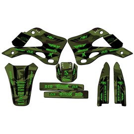 Senge Graphics Inc 1999-2002 KX 125 APACHE Green Senge Graphics Kit Compatible with Kawasaki - Base Kit, 18/21