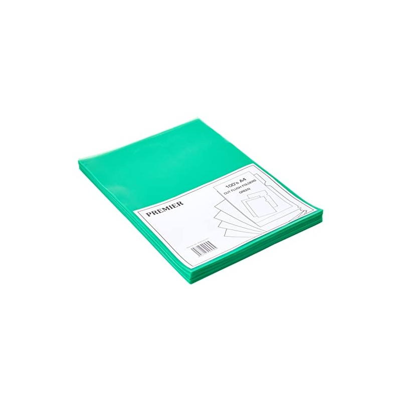 Whitebox A4 Cut Flush Folder - Green (Pack of 100)
