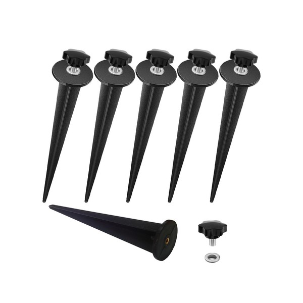 Galavasen Ground Stake for Flood Lights,6.3in Tool-Free Replacement Stakes with