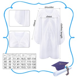 Flotory 4 Pack Kids Unisex Matte Choir Robes Child Judge Robes Costume for Boys Girls Baptism Church Event Pastor Judge Costume (XXL (Size 36, 130-140 cm))