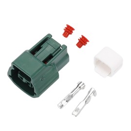 INFINAUTO 2 Pin Water Temperature Sensor Connector Plug, 2.2mm Series Female Wire Terminal Connector for Nissan Plastic Copper Green, 1 Set
