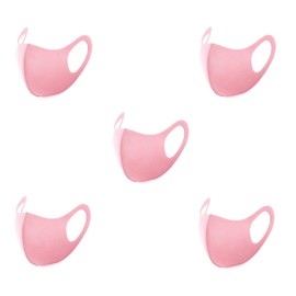 igozen 5 Pack adult face masks Nanosase G Sports face masks BNS Poly Spandex nano Face Mask. (Adult 5 Pink Poly)