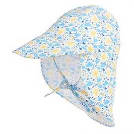 LACOFIA Baby Sun Protection Beach Hat Toddler Super Soft Adjustable Flap Cap Kids Summer Visor Cap Sunny 2-5 Years