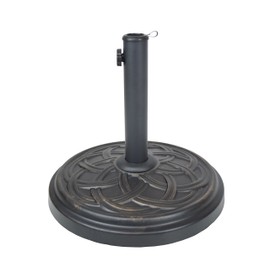 Oakland Living Cast Iron and Concrete Umbrella Stand, Antique Black, 33 lb.