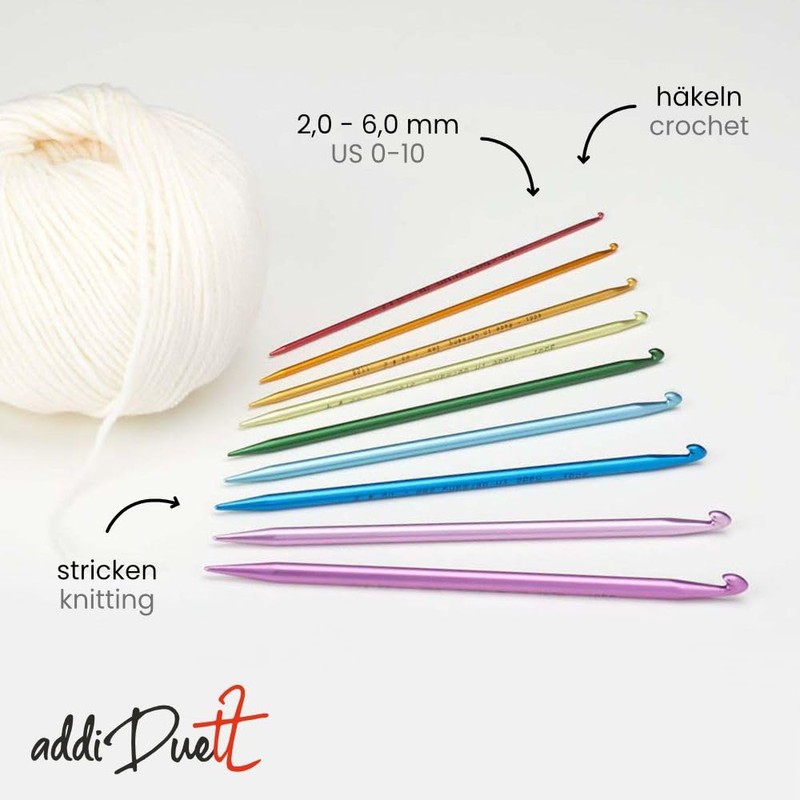 addi Duett Crochet Hooks with Needle Tip 5.50mm