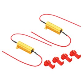 PATIKIL 2pcs 50W 100ohm Aluminium Case Resistor Housing Wire Resistors Screw Tap Power Resistor Gold Tone
