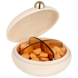 ULTECHNOVO Daily Pill Organizer, Portable Pill Box Organizer, 4 Compartments for Cod Liver Oil, Supplements and Medication