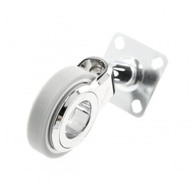 GTV - Gira Furniture Castors | Castors for Furniture | Without Brake | Diameter 75 mm | Made of Plastic and Steel | Chrome-Plated + Grey Matt