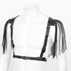 TAIKMD Men's Adjustable PU Leather Body Chest Harness With Tassel