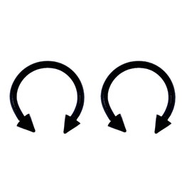 Lex & Lu Pair of Titanium Circular Barbell w/Cones Horseshoe Earrings 18-14G