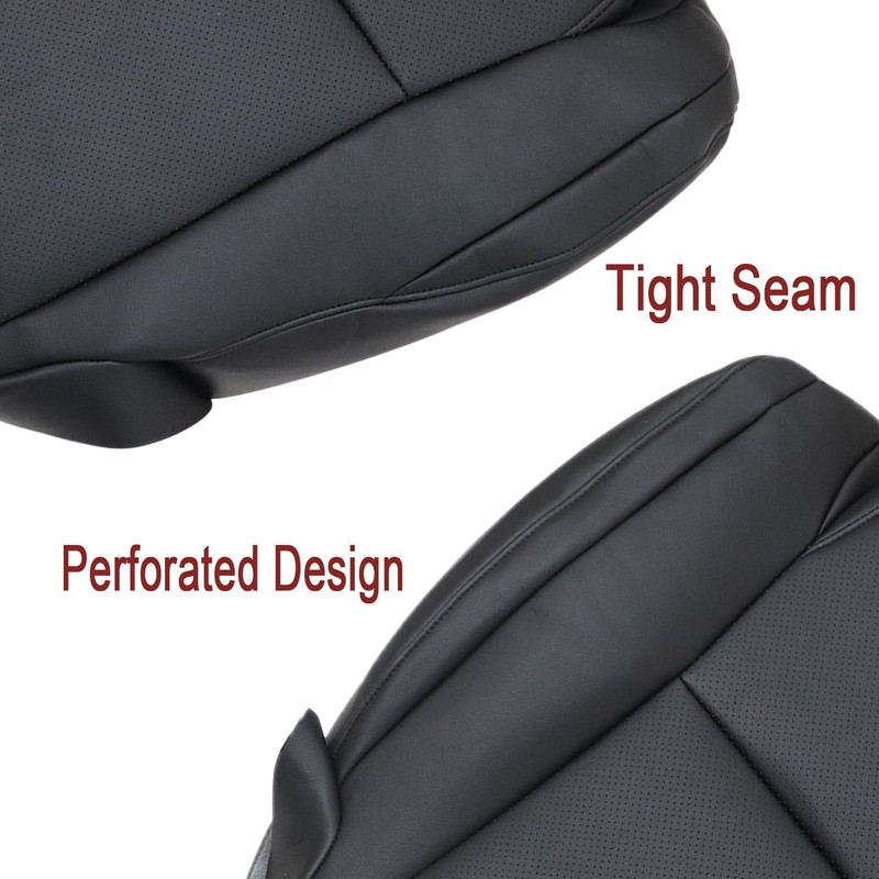 Pripirlod Front Driver Bottom Replacement Leather Seat Cover Black Fit