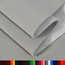 SiiRo 16 X 59 Inches Self Adhesive Velvet Fabric, Velvet Drawer Liner, Velvet Paper Sheets for Crafts, Felt Rolls with Adhesive Backing(Light Grey)