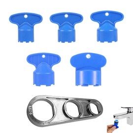 5 Stück Schlüssel Für Perlator und 1 Stück Wasserhahn Entkalker Aufsatz, Perlatoren Für Wasserhähne Ideal zum Reinigen von, Wasserhahn Sieb Für M16,5, M18,5, M21,5, M22,5, M24