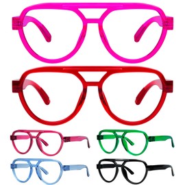 Gr8Sight 6 Pack Pilot Reading Glasses for Women Metalless Screwless Spring Hinges Oversized Readers +1.75