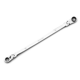 Capri Tools 16 x 18 mm 90-Tooth Extra-Long Double Box End Reversible Ratcheting Wrench, Spline Drive, Metric