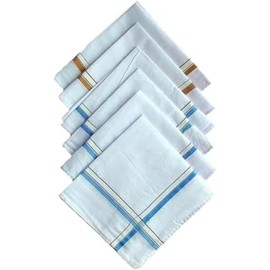 EliteKoopers Extra Large Pack of 12 100% soft Cotton White Mens Handkerchiefs Pocket Square Hankies King size 20" X 20" (50cmX50cm)