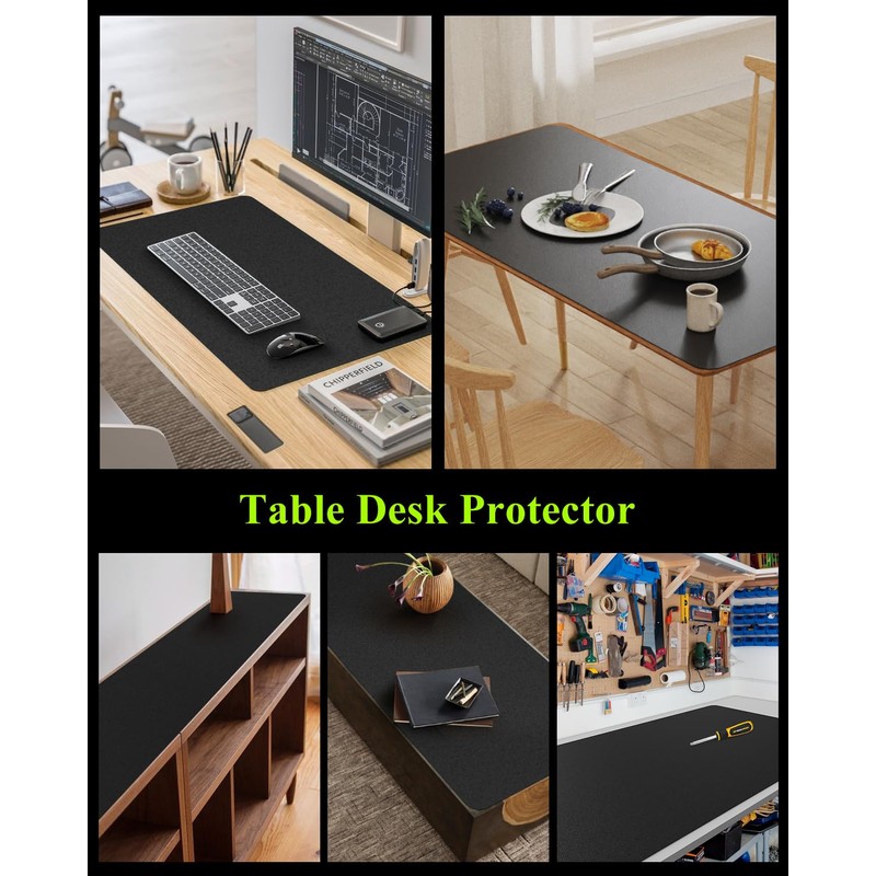 FURKIT Black Plastic Table Cover Protector, 54" x 54" Waterproof