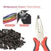 200 Pcs 3.4 mm Micro Links Beads Copper Tubes Hair