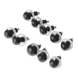 dophee Plastic Doll Eyes, Black Plastic Safety Eyes with Matching Washers, Doll Making Craft Eyes for Teddy Bear Doll, Puppet, Plush, Stuffed, Crochet Animals Crafts Making, 100-Pack, 8mm
