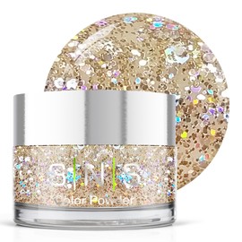 SNS Nail Dip Powder - Kinglet Metallic Glitter - Long-Lasting, Low-Odor Nail Color for Professionals & Home DIY - 0.5 oz