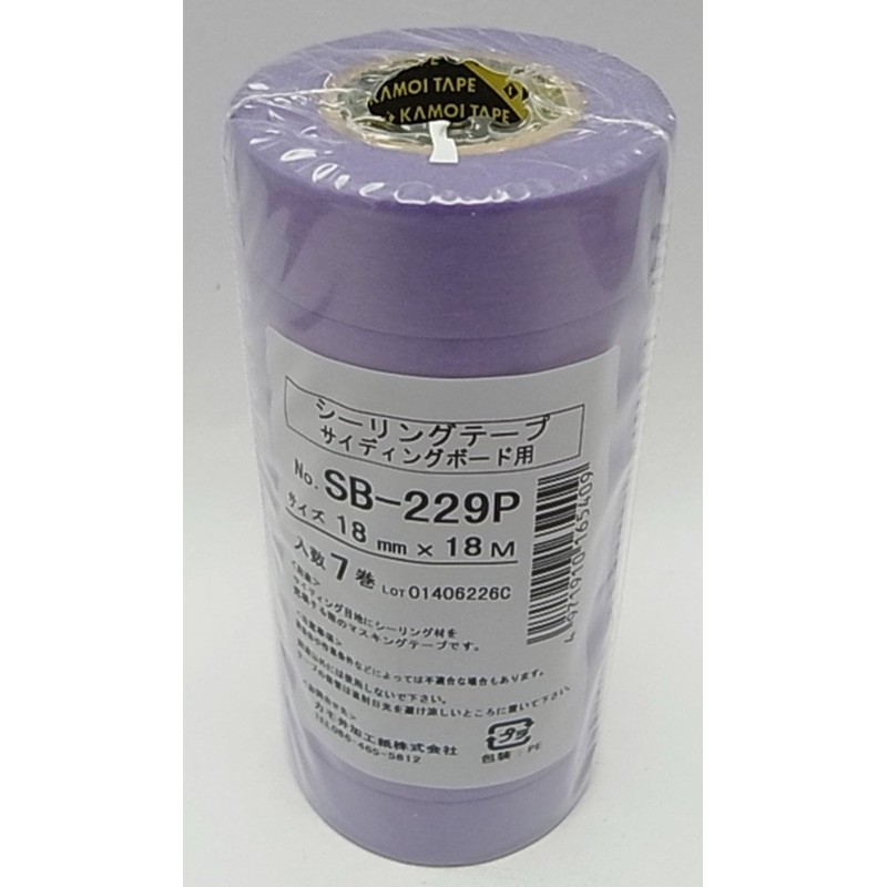 カモ井加工紙 シーリングテープ サイディングボード用 No.SB-229P 18mmX18M 7P