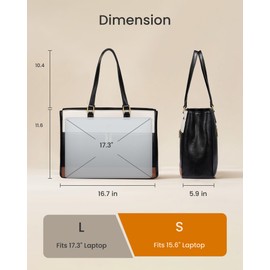 LOVEVOOK Laptop Bag for Women,15.6 Inch Vintage Work Tote Bags for Women,Leather Teacher Bag,Large Computer Bag,Waterproof Handbags Womens Briefcase Office Messenger