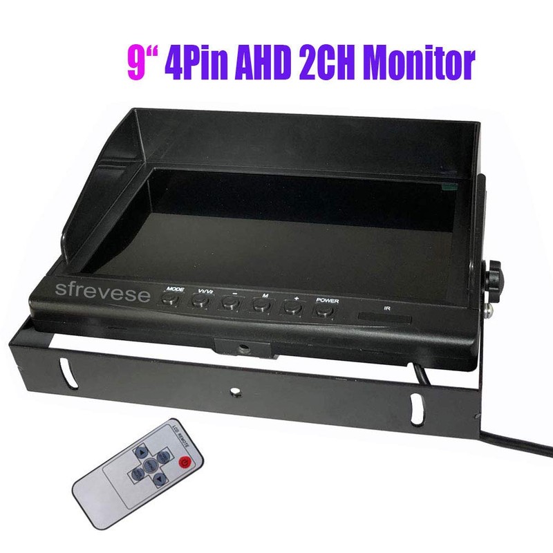 9" 4Pin IPS HD SD DVR Recording 2CH Split Car