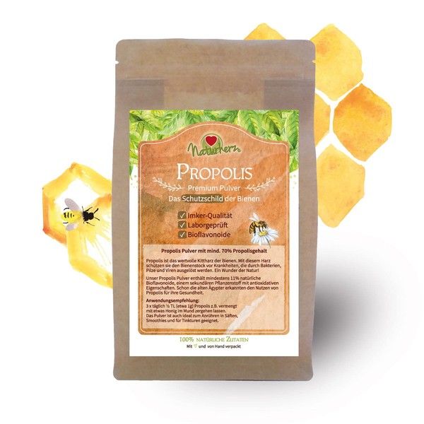 Naturherz Propolis Powder - Vitamins: A, B1, B2, B3 and
