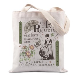 FUNYSO Pride Gift Regency Book Lover Gift Bookworm Gift Novels Readers Gift Book Club Bookish Gift Tote Bag (Pride jane UK)