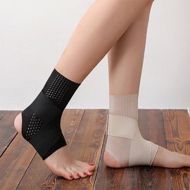 Sports Ankle Support Strap & Brace - Compression for Soccer, Basketball, Everyday Use (1PC) Fixed Black/L