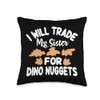 Dinosaur Chicken Nugget Plush Dino Chicken Nugget Lover Throw Pillow
