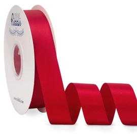 Ribbli Red Satin Ribbon Double Faced Satin 1 inch x Continuous 50 Yards-Red Ribbon for Gift Wrapping Crafts Wedding Decoration Bows Bouquet Floral Arrangement