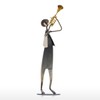 Cowboy Band / Trumpet Music Trumpet Playing Metal Iron Sculpture