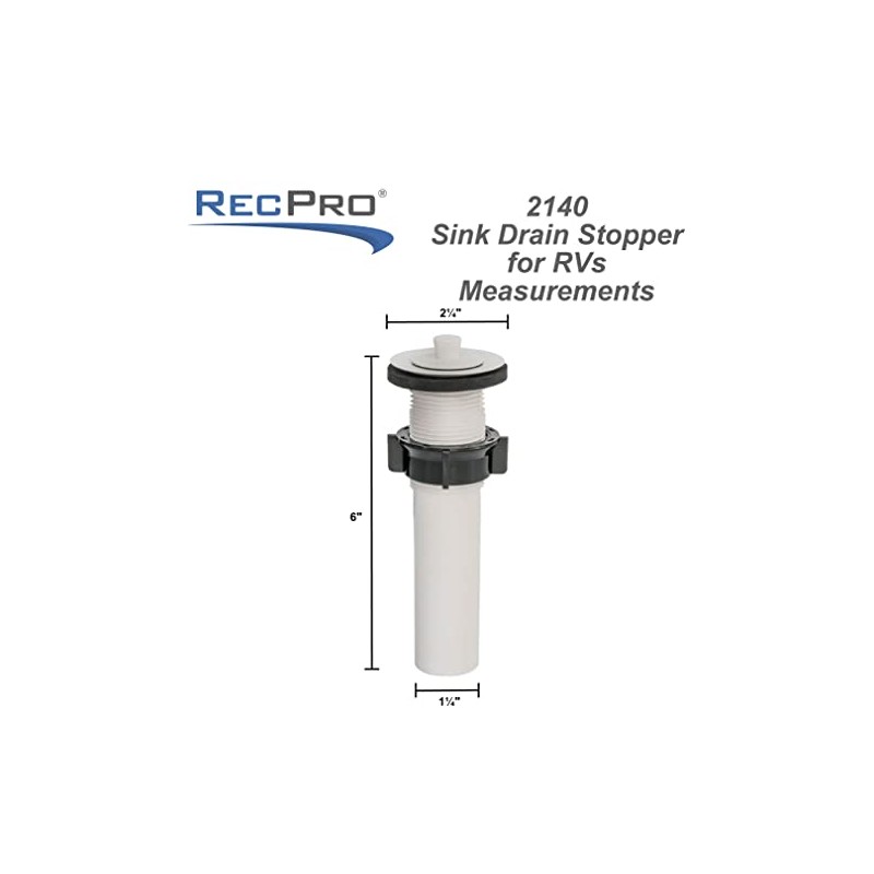 RecPro RV 1 1/4" X 5" Sink Drain Plug |