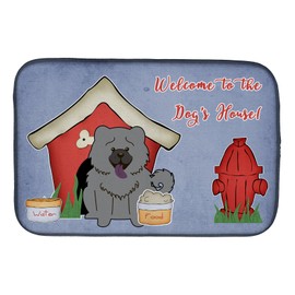Caroline's Treasures BB2893DDM Dog House Collection Chow Chow Blue Dish Drying Mat Absorbent Dish Drying Mat Pad for Kitchen Counter Dish Drainer Mat for Countertop, 14 x 21", Multicolor