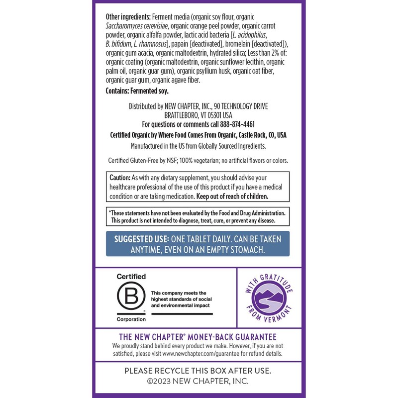 New Chapter Men's Multivitamin 50 Plus for Brain, Heart, Digestive,