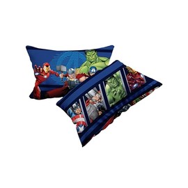 hermet Avengers Set of 2 Cotton Pillow Cases, Pair of Pillow Cases for Beds, 2 Pieces, 100% Cotton, 50 x 80 cm, Envelope Closure