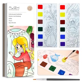 BAOXUE Water Coloring Books for Kids Ages 4-8,Pocket Watercolor Painting Book Kit for Toddlers,Kids Water Color Paint Set Art Crafts,Mini Travel Water Coloring Book,Gifts for Girls Boys