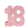 Glitter Pink Number 18 Table Centrepiece for 18th Birthday, 8"