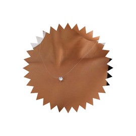 Atentuyi Boho Crystal Pendant Necklace Silver Small CZ Necklace Solitaire Pendant Necklace Invisible Nylon Chain Choker Fishing Line Necklace Clavicle Necklace Jewellery for Women Girls