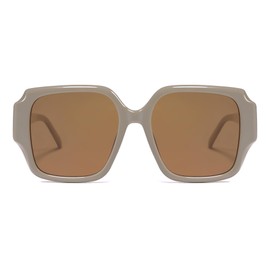 SOJOS Big Retro Square Polarized Sunglasses Womens Mens 70s 80s Vintage Oversized Sunnies SJ2359, Brown/Light Brown