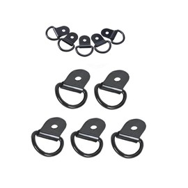 Mirhua Set of 10 Tie Down Rings Bike Hooks 6.5mm Hole Bike Luggage Hooks Utility Hooks Strong and Durable (6.5mm Black)
